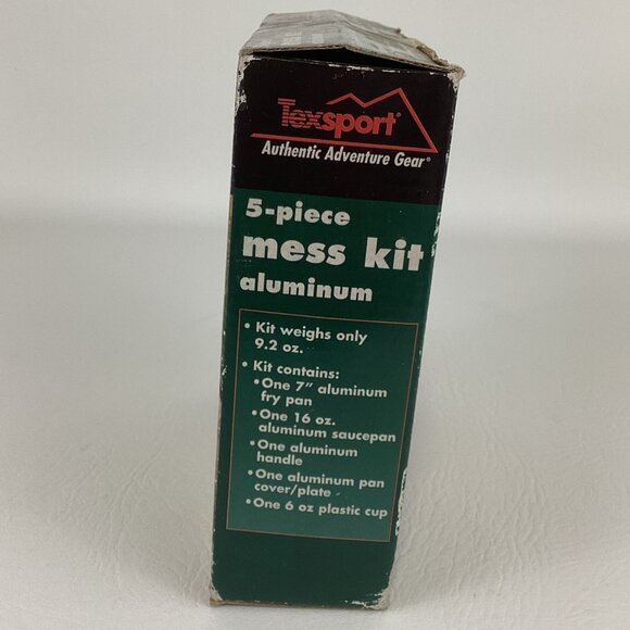 Mess Kit TexSport Authentic Adventure Gear 5 Piece Aluminum Set Pan Plate Cup - Picture 2 of 6